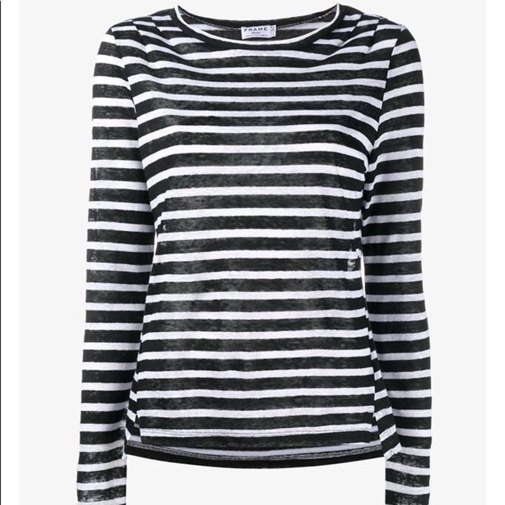 Frame Denim Pin Tuck Linen Long Sleeve, Sz L, NWT!